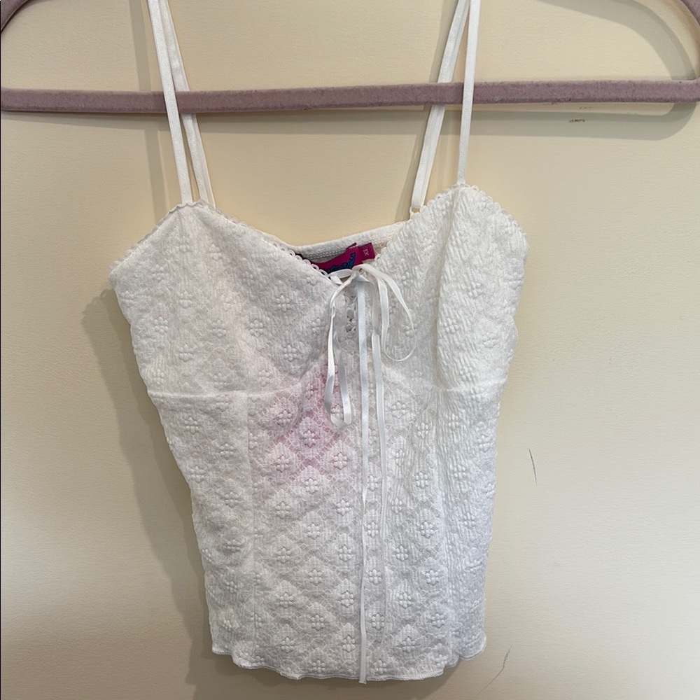 Edikted Textured Lacey Tank Top